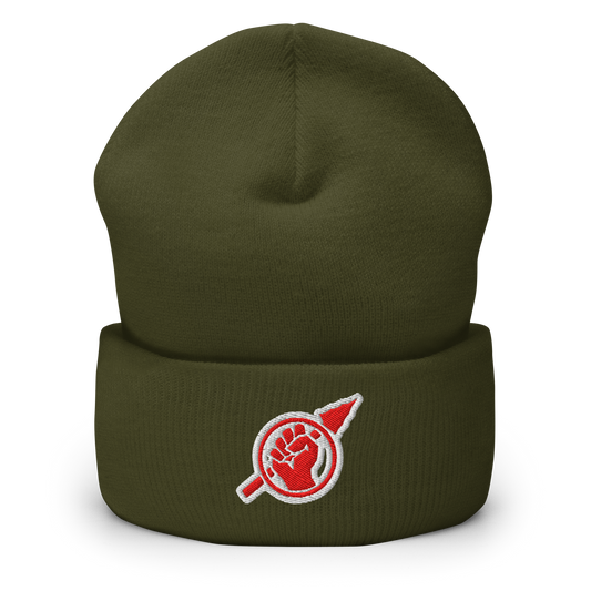 Fist and Spear Hi-Hat Beanie in OliveGreen