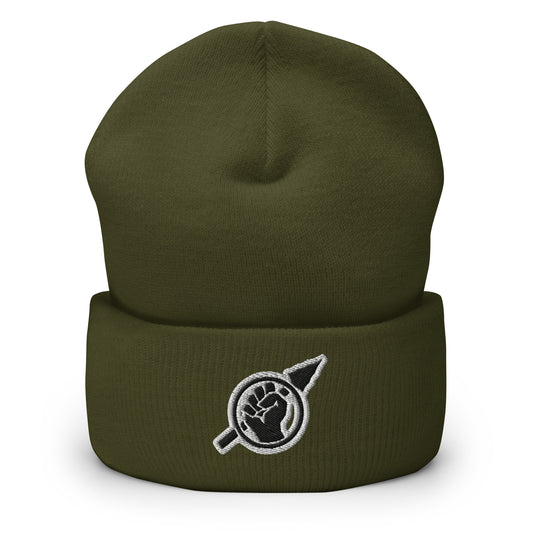 Fist and Spear Hi-Hat Beanie in OliveGreen