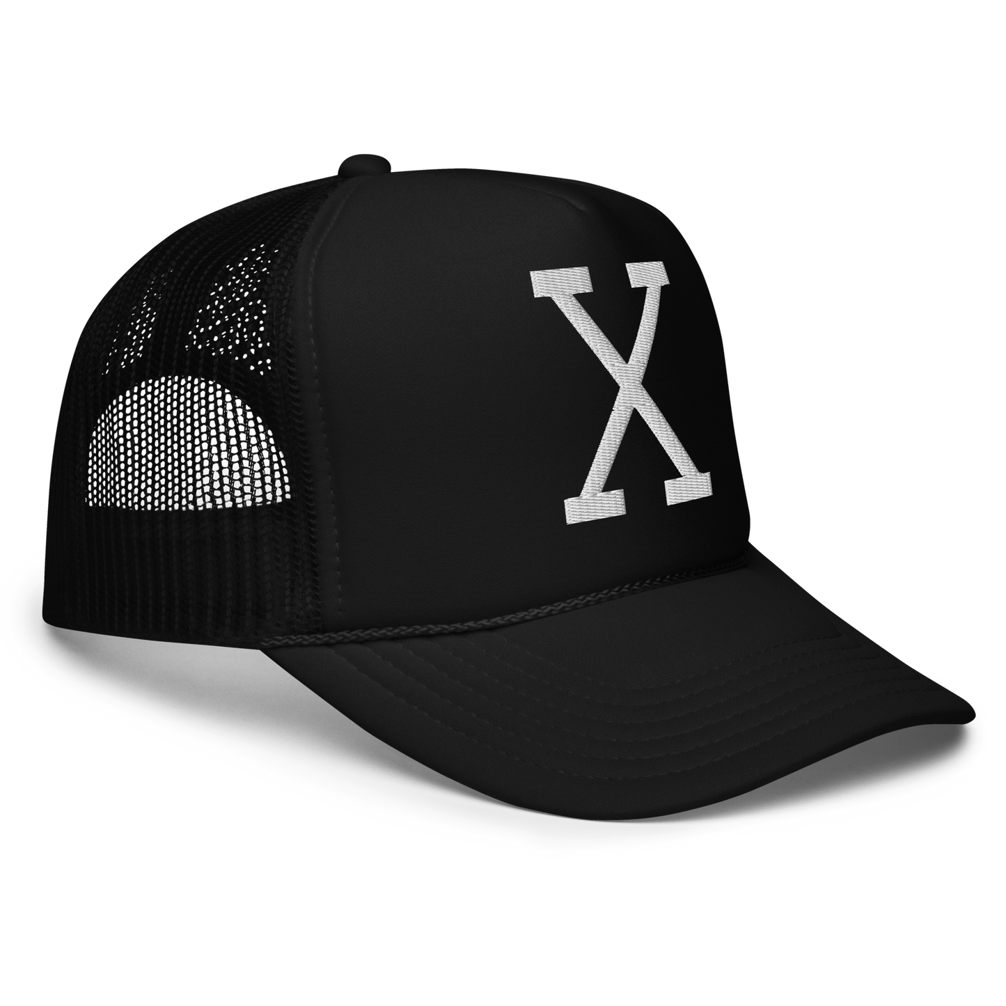 O X Foam Trucker em preto jato